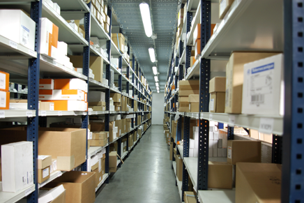 A photo of a law enforcement storage facility where evidence and other property are stored, including sexual assault kits.