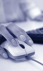 Woman's hand on a computer mouse