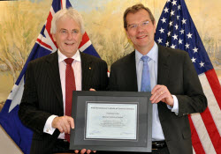 Alastair Ross, Director of the National Institute of Forensic Sciences, and NIJ Director Laub