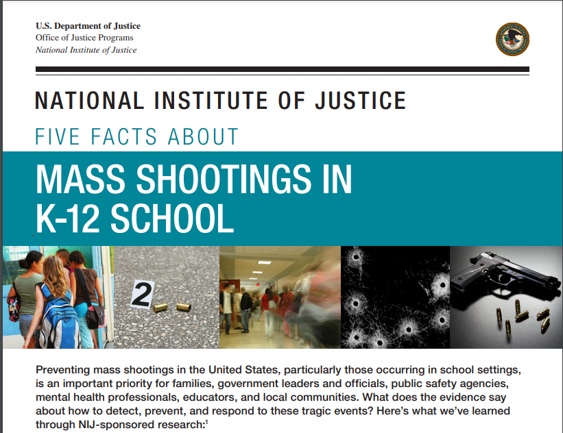 Cover of "Five Facts About Mass Shootings in K-12 Schools"