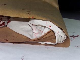 Image of evidence wrapped in paper