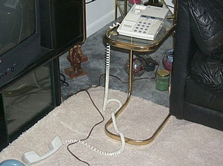 Image of telephone at crime scene