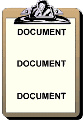 Image of clipboard holding a paper document