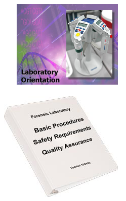 Laboratory Orientation and Image of Safety Program Binder featuring Basic Procedures, Safety Requirements, and Quality Assurance