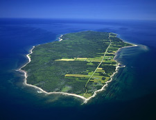 Aerial photo of an island