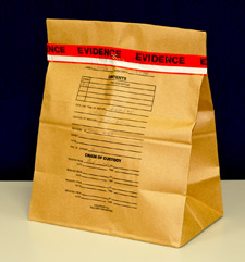 Photo of a brown bag of evidence