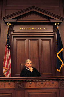Photo of a judge in a courtroom