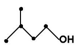 Diagram of chemical makeup of Isoamyl Alcohol