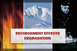 Photo of example environments in which degradation occurs