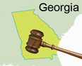 Illustration of Georgia with a Gavel