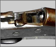 photo of a rolling block action rifle firing mechanism