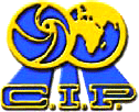 Blue and Yellow logo with C.I.P letters
