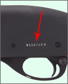 Serial number on a rifle