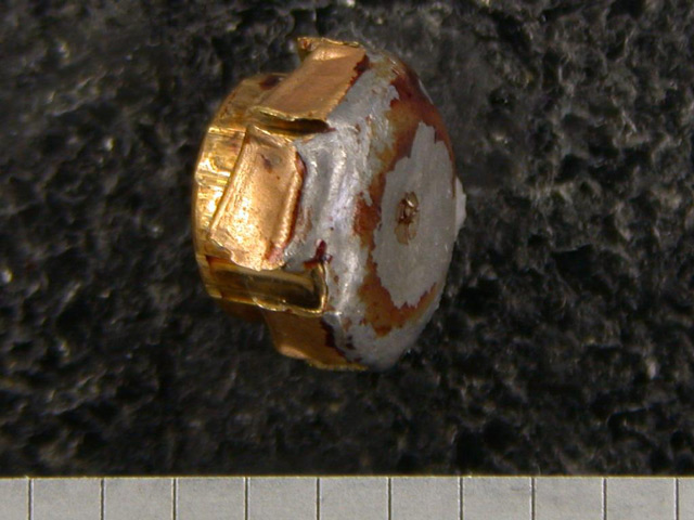 Trace blood evidence on a fired bullet