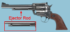 Single-action Ruger revolver .357