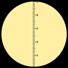 Measuring grid of the eyepiece