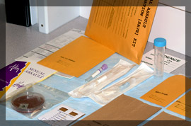 Photo of DNA evidence in sealed and unsealed envelopes. 