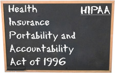 Photo of a blackboard with "Health Insurance Portability and Accountability Act of 1996" written on it