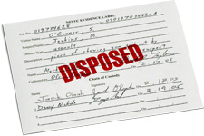 Photo of a piece of paper with the word Disposed on it