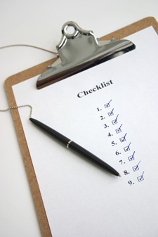 Stock image of a checklist