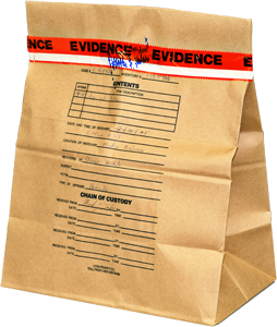 sealed bag of evidence
