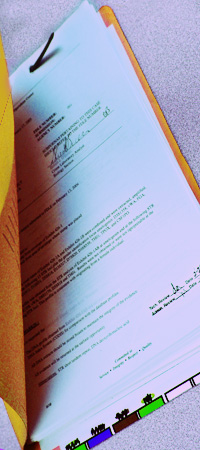 Close up of a paper file