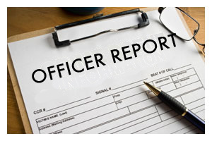 Clipboard with Officer Report written on it