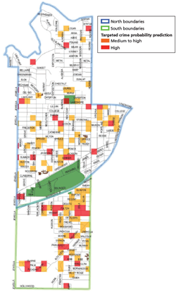 Example of a District’s Predictive Map showing target areas