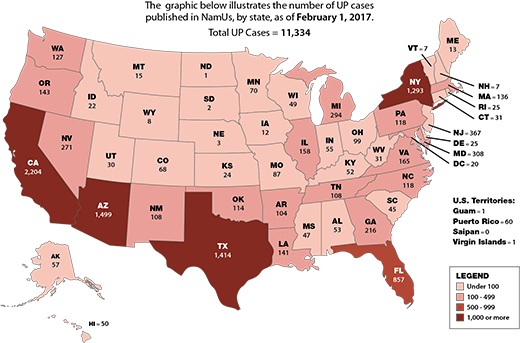 Exhibit 2. Active NamUs Unidentified Person Cases by State