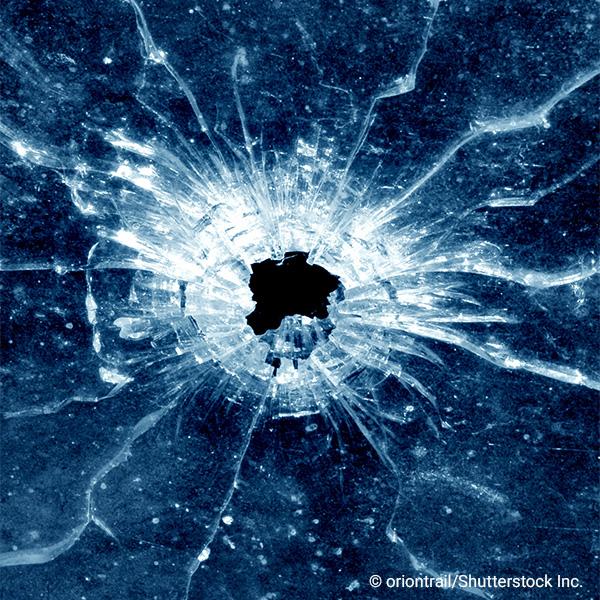 bullet hole in glass