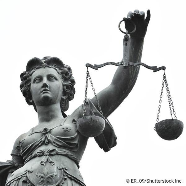 statue of justice holding scale
