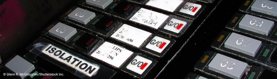 control panel with a prominent button labeled isolation