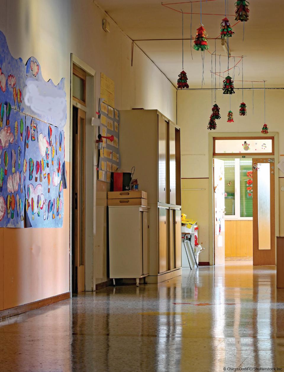 Elementary school hallway