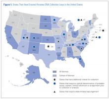 Map Illustrating States That Have Enacted Arrestee DNA Collection Laws