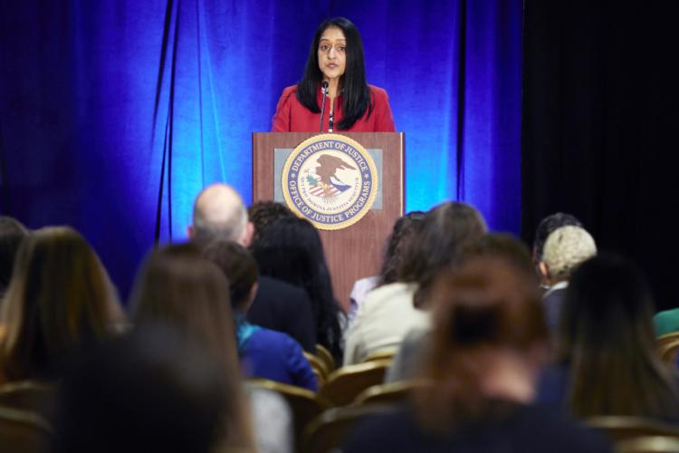 U.S. Associate Attorney General Vanita Gupta addresses the NIJ 2023 Research Conference