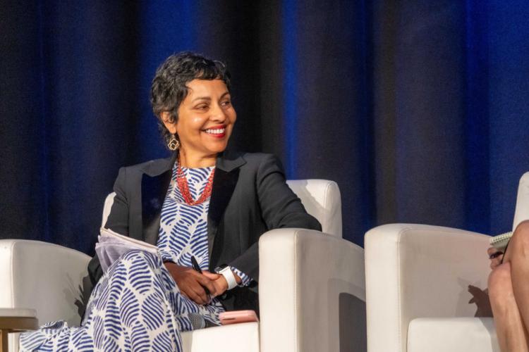 Professor Rhema Vaithianathan from the Auckland University of Technology participates in the opening plenary "Advancing Justice Through Science: Tracing Allegheny County’s Journey"