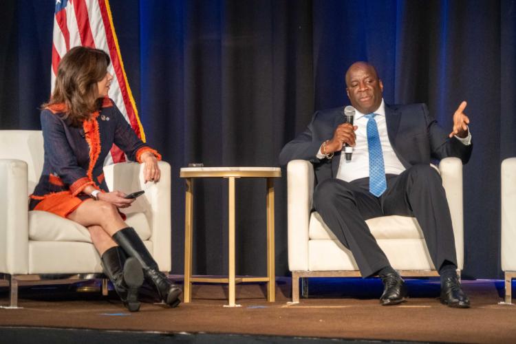 NIJ Director Nancy La Vigne and Judge Eliot Howsie participate in the plenary "Advancing Justice Through Science: Tracing Allegheny County’s Journey"