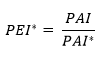 PEI* equals PAI divided by PAI*