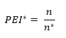 PEI* equals n divided by n*