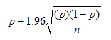Formula for calculation of the upper 95% confidence limit 