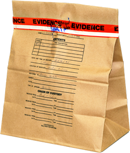 sealed bag of evidence