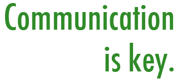 Text that says "Communication is key"