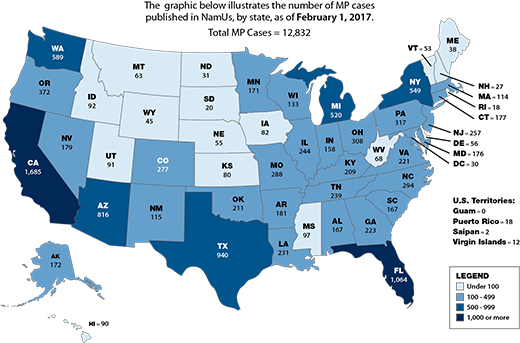 Exhibit 1. Active NamUs Missing Person (MP) Cases by State