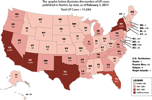 Exhibit 2. Active NamUs Unidentified Person Cases by State