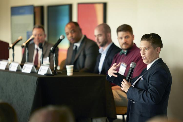 Terry Cherry, NIJ LEADS Scholar, presents NIJ 2023 Research Conference as part of the panel "Learning from a New Generation of Police "Pracademics”: The NIJ Law Enforcement Advancing Data and Science (LEADS) Scholars Program"